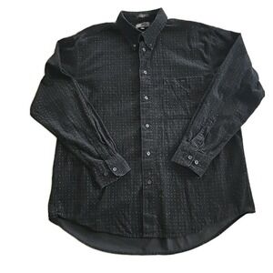 Marc Edwards Mens XL Black Cotton Corduroy Long Sleeve Button Down Shirt‎